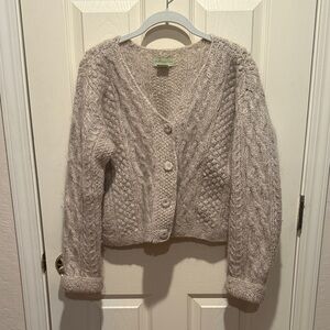 Cozy Cream Cable Knit Cropped Sweater